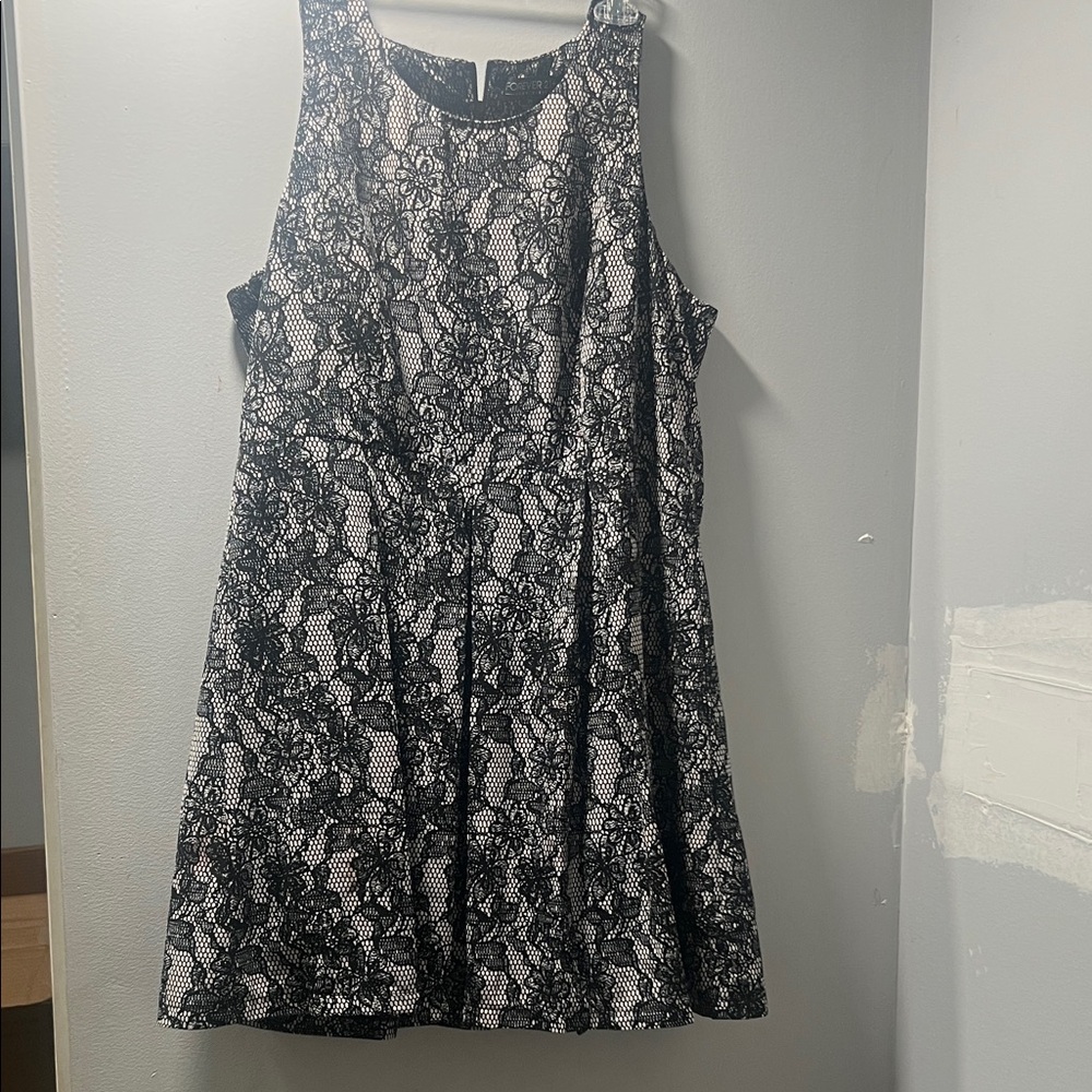 Forever 21 Black and White Lace Mini Dress.   CAJA. # 1 B